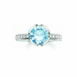 DAMENRING SILBER HELLBLAU