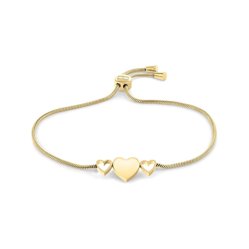 HERZ DAMENARMBAND GOLD EDELSTAHL 22 CM HERZ DAMENARMBAND GOLD EDELSTAHL 22 CM